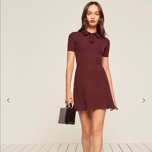 BOGO Reformation Polo Ribbed Tennis Dress maroon